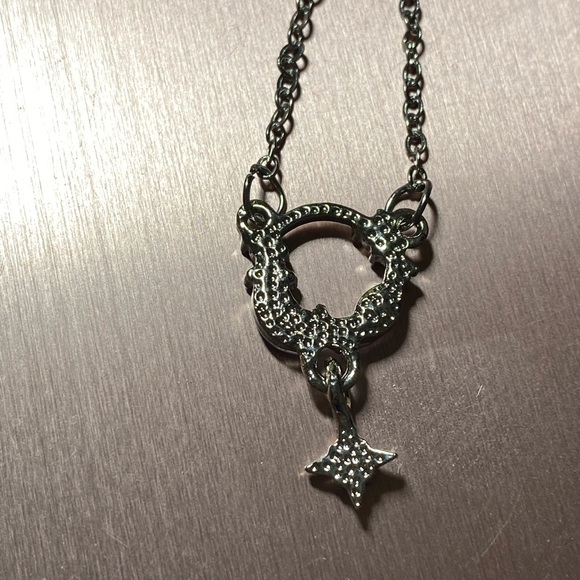 Beautiful little necklace for young girl. Moon and stars. Silver chain. Love it! - Picture 2 of 2